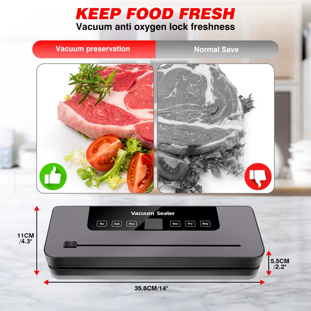 Electric Sealer Vacuum Machine Black Multifunctional Food Vacuum Sealer with Vacuum Bag Vacuum Packaging Machine