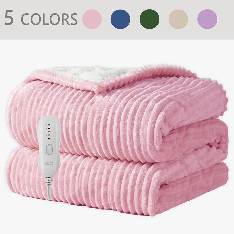 Electric Heated Blanket, 5 Heat Levels Electric Blanket with 3H Auto Shut-Off, Multifunctional Blanket, Sheating Blanket, Oft Comfortable Warming Shawl for Home Office Travel