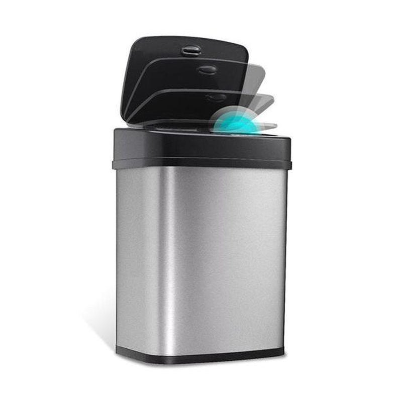 NINESTARS Motion Sensor 3.2 Gal Stainless Stee L Trash Can