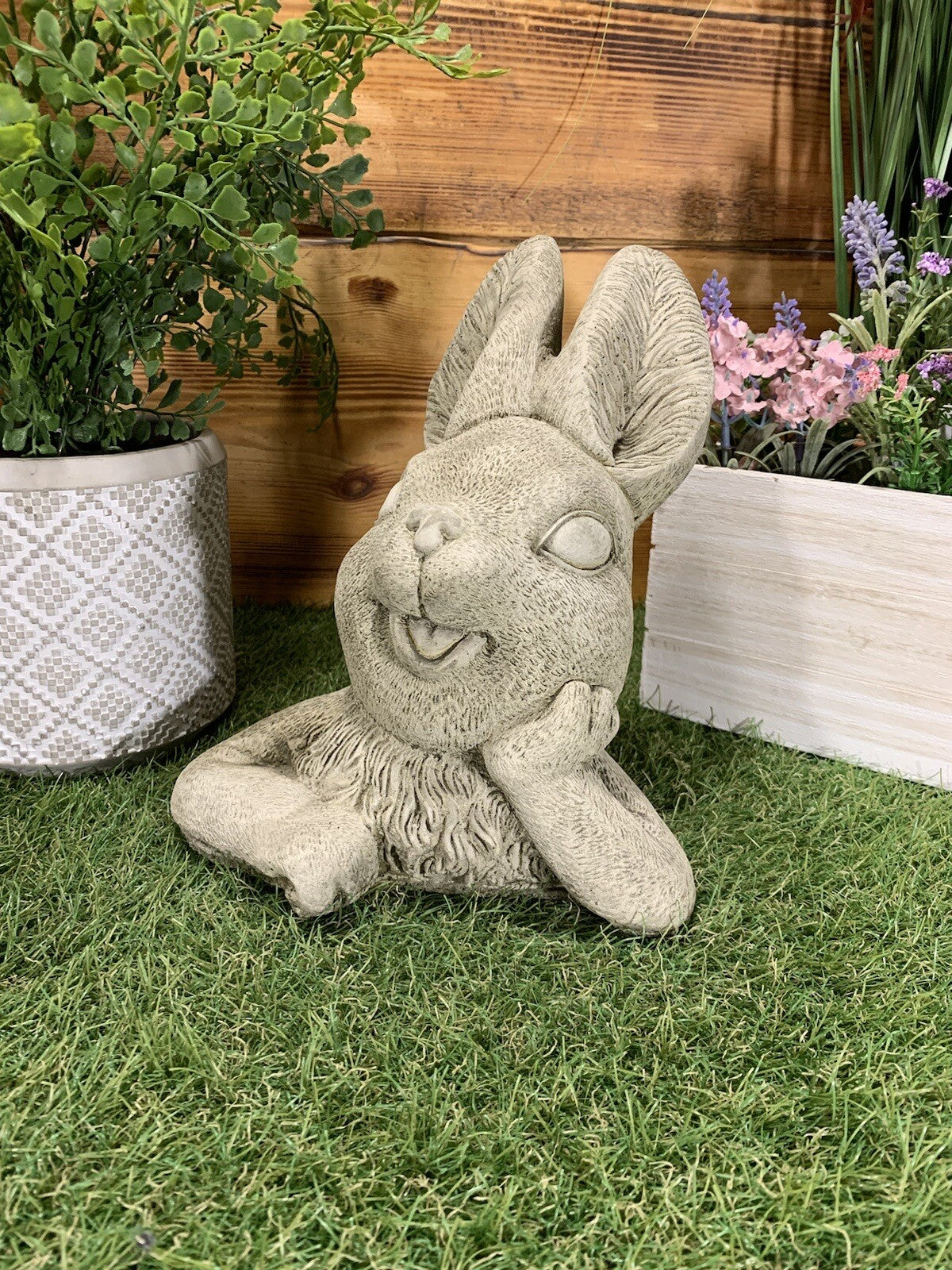STONE GARDEN CUTE RABBIT GIFT GARDEN ORNAMENT