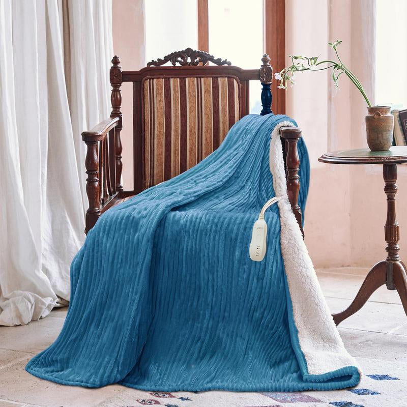 Electric Heated Blanket, 5 Heat Levels Electric Blanket with 3H Auto Shut-Off, Multifunctional Blanket, Sheating Blanket, Oft Comfortable Warming Shawl for Home Office Travel