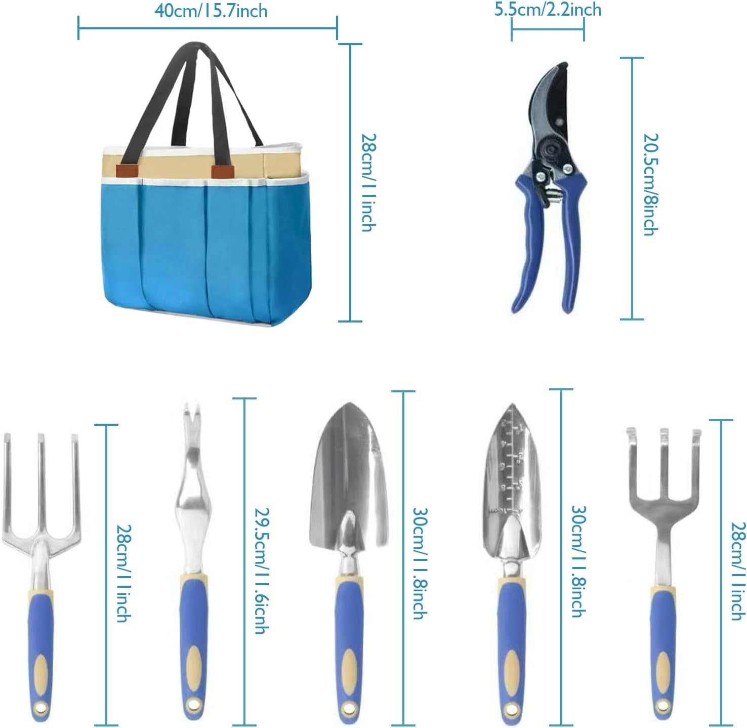 Gardening Tool Set, ABRFC Aluminum Alloy Material - Heavy Duty Gardening Tool