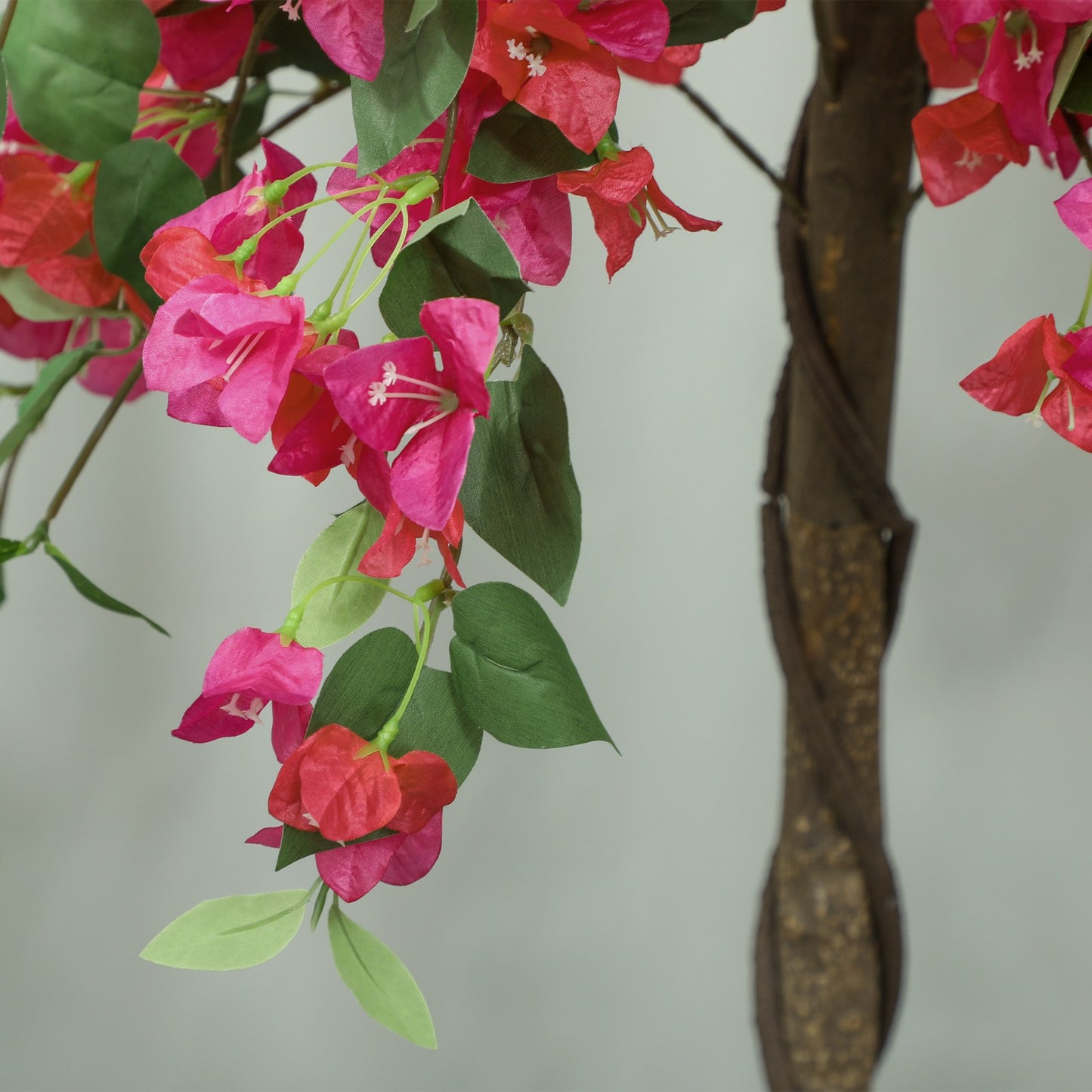 HOMCOM Set of 2 Decorative Artificial Plants Fake Plants Red