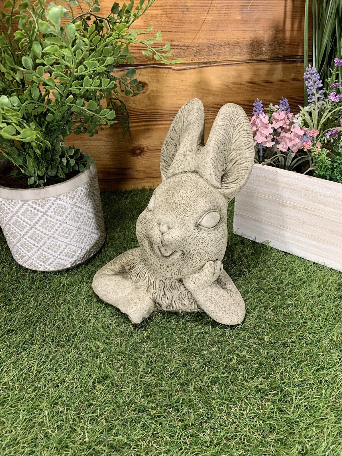 STONE GARDEN CUTE RABBIT GIFT GARDEN ORNAMENT